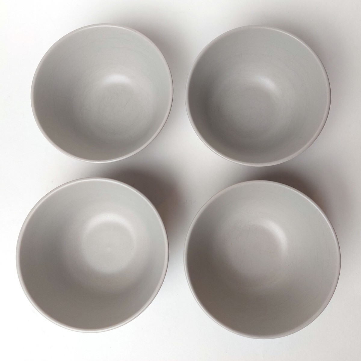 4x IKEA Fargklar Dinera Gray Stoneware Small Fruit Cereal