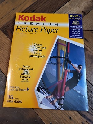 Kodak Premium High Gloss 8.5  x 11  Picture Paper for Ink Jet Prints - 15 Sheets
