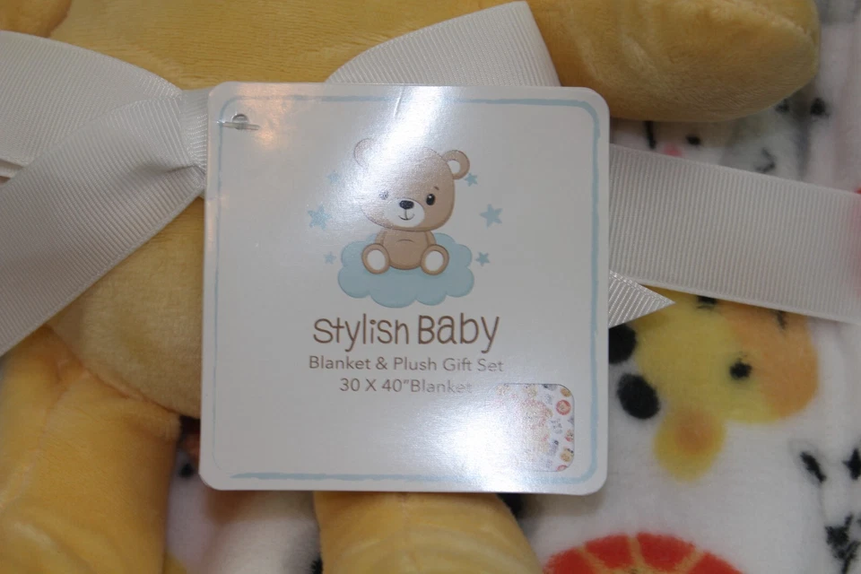 Стильный Baby одеяло плюшевый лев игрушка подарочный набор белый сафари флис младенца новый с Ярлыками - Изображение 3 из 4