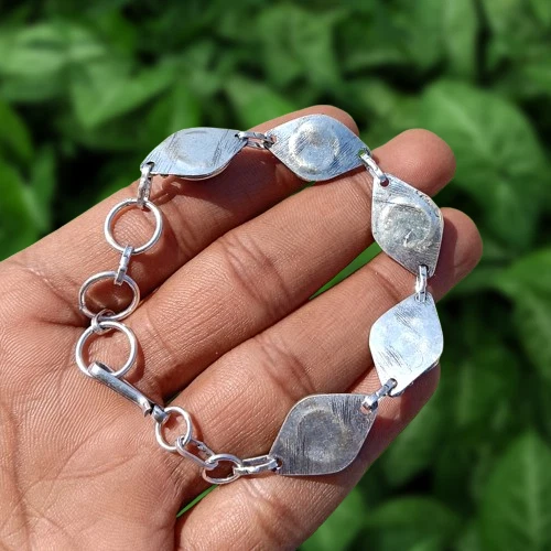 Lovely Charoite Gemstone Handmade 8mm Bracelet 925 Silver Plated Fashion Jewelry - Imagem 3 de 4