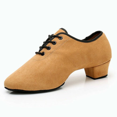 Men Black Latin Dance Shoes Ballroom Soft Modern Tango Practice Dance Shoes - Picture 11 of 11