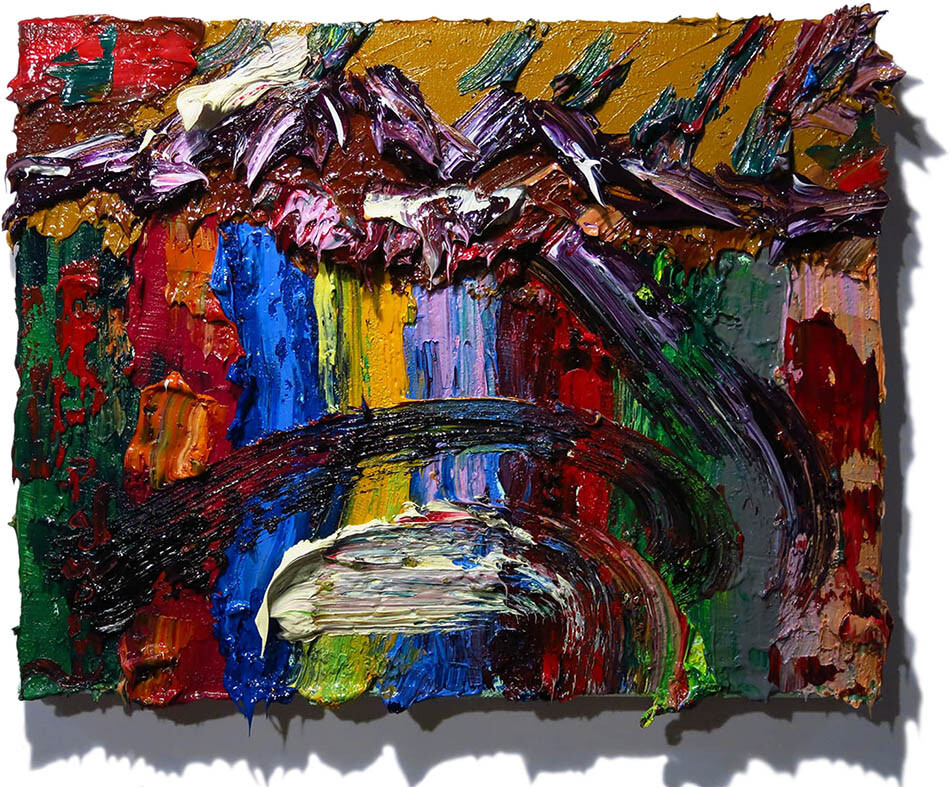 LANDSCAPE OIL█PAINTING█IMPRESSIONIST OUTSIDER█ART█SIGNED ABSTRACT ORIGINAL█DECO