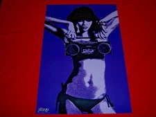hipster BIKINI BOOMBOX poster by STEEZ - hip hop street POP ART urban - NEW