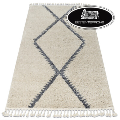 Modern thick comfortable shaggy carpet ''BERBER'' Meknes cream etno oriental