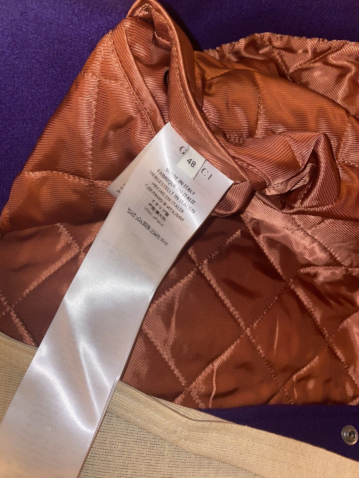 Giacca GUCCI blu e bianco sporco 'Gucci Band' Varsity