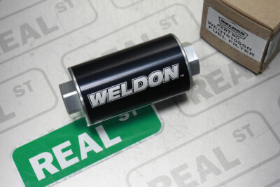 Weldon Billet Fuel Filter 10 Micron Stainless Filter 10 AN ORB Female WEQ1010SSN