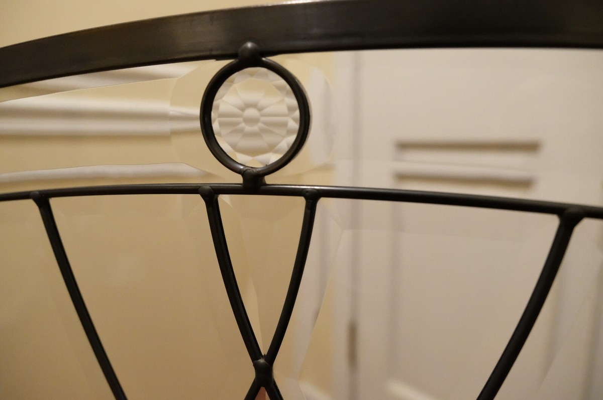 TMI Bevel Clear Glass Folding Fireplace Screen Hand Made, 51