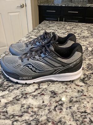 Saucony Echelon Everun Grey Black Silver Running Shoes Mens