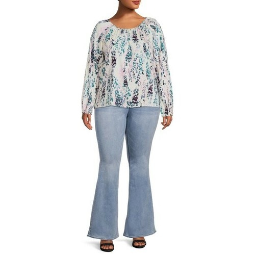 NWT TERRA AND SKY WOMEN FLOWY FLORAL TOP sze 2XL free shipping - Picture 3 of 5