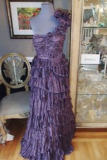 A1717b PRONOVIAS BAHAMAS TAFFETA IRIS SZ 6 PURPLE  750 FORMAL GOWN DRESS