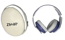 ZIHNIO WH-816 Foldable Over-Ear Bluetooth Headphones White/Purple  W/ Case  USB