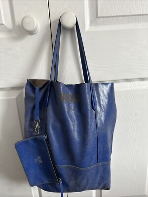 Diesel Distressed Blue leather large tote bag very good condition