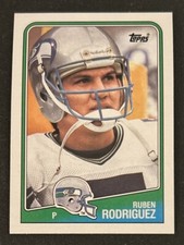 1988 Topps Ruben Rodriguez Football Rookie Card (RC) 138 Seahawks Punter VGEX OC