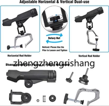 1Pcs Black Red Fishing Rod Pole Holder Insert Ground Spiral Metal Stand Support 