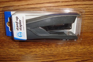 Compact Stand Up Or Desk Stapler Gray Blue Office Depot 100