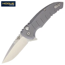 Hogue X1-Microflip CPM-154 Tumbled Blade, Gray Aluminum Handles 24172