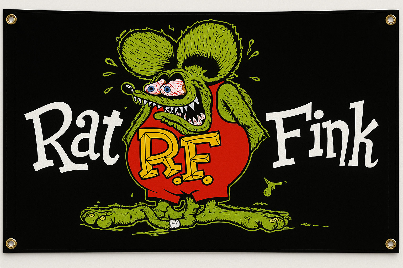 Rat Fink Gas Station Banner Ed Roth Big Daddy Ross Garage Decor 48x21 Sign