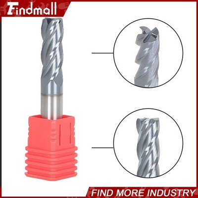Findmall 3/8'' 4 Flute 1'' LOC 2-1/2'' OAL Variable Helix Carbide End Mill - TiALN