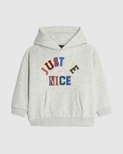 River Island Mini Boys Hoodie Grey Real Hackney Dave Nice Hooded Sweatshirt Top