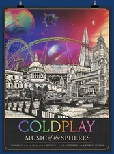 Coldplay Music Of The Spheres Wembley London Lithograph Numbered Pre Sale 