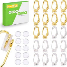 20 Pieces Clip-On Earring Converter and 10 Pieces Silicone Earring Pads, Earring