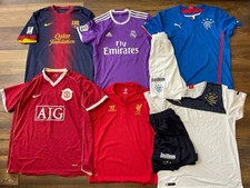 Bulk Lot of (6) Soccer Football Jerseys and 2 Shorts - Shirts from Clubs Rare