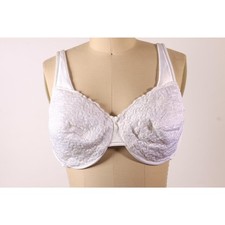 1980s White Floral Lace Floral Detail Bra by Vanity Fair-40C