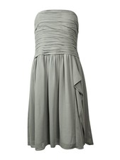 Ralph Lauren Women's Strapless Pleated Georgette Dress (14, Grey)