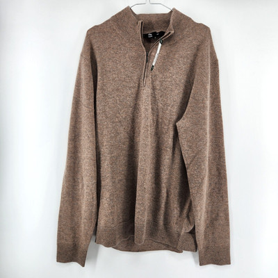 The Commons Men's Brown XL 100% Cashmere 1/4 Zip Sweater NWT