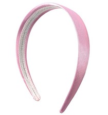 Headband For Women And Girls 1 Inch Hairband Hard Satin Hairbands Pink Simple