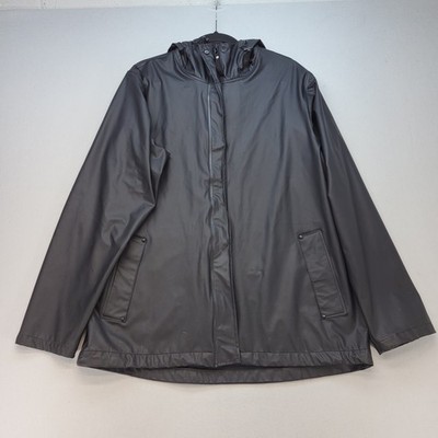 Helly Hansen Moss Rain Jacket Womens XL Black Waterproof Hooded 53253