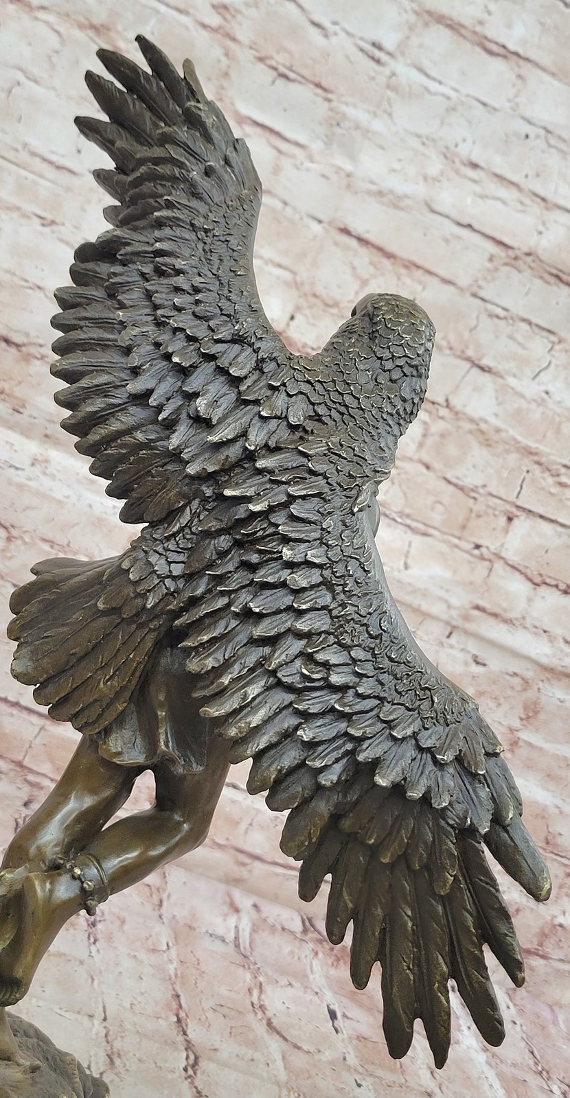 HUGE Indian Native American Art Chief Eagle Bust Bronze Marble Statue Sculpture