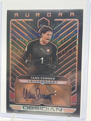 Yann Sommer 2019-20 Panini Obsidian Aurora Green Auto /50 Switzerland Inter