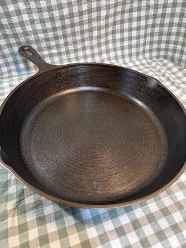 Vintage Lodge #8 Cast Iron Skillet – Three-Notch with Machined Surface