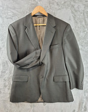 STAFFORD Mens Blazer Worsted Wool 44R 2 Button Sport Suit Coat Jacket Green