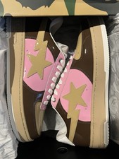A Bathing Ape Bape Bapesta Low #6 Patent Brow...
