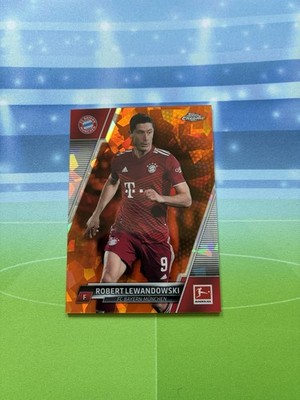 2021-22 Topps Chrome Bundesliga Sapphire Robert Lewandowski Orange /250 Bayern
