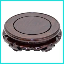 Oriental Furniture Wooden Display Stand Base Lotus Pedestal Vase Base Table L...