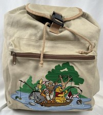 VTG Disney Store Winnie The Pooh Embroidered Backpack Piglet Tigger Eeyore Owl