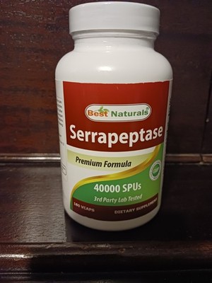 Serrapeptase Best Naturals 40000 SPUs 180 VCaps Expires 5/2026 Made In USA