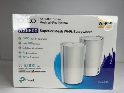 TP Link Deco X90 White AX6000 Whole Home Tri-Band Mesh Wi-Fi 6 Router 2-Pack
