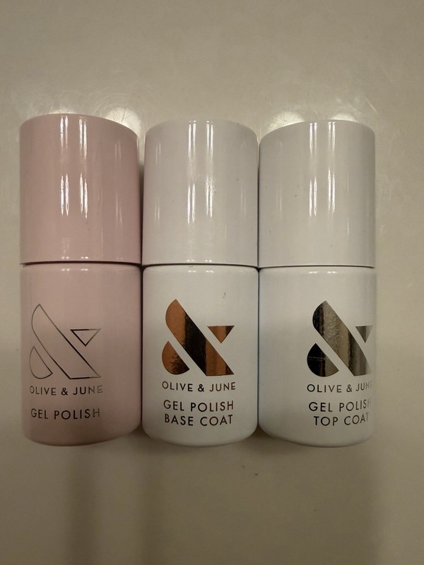 Olive & June Gel Nail Polish GH + Gel Base Coat + Gel Top Coat NEW - 3 Pack