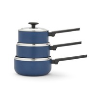 Morphy Richards 3 Piece Pan Set Blue Recycled Aluminium Saucepan Set 859001