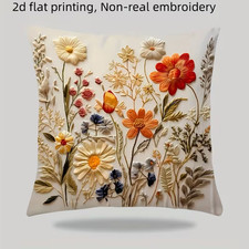 Beautiful meadow floral double side print  sofa cushion cover 18"x18" 
