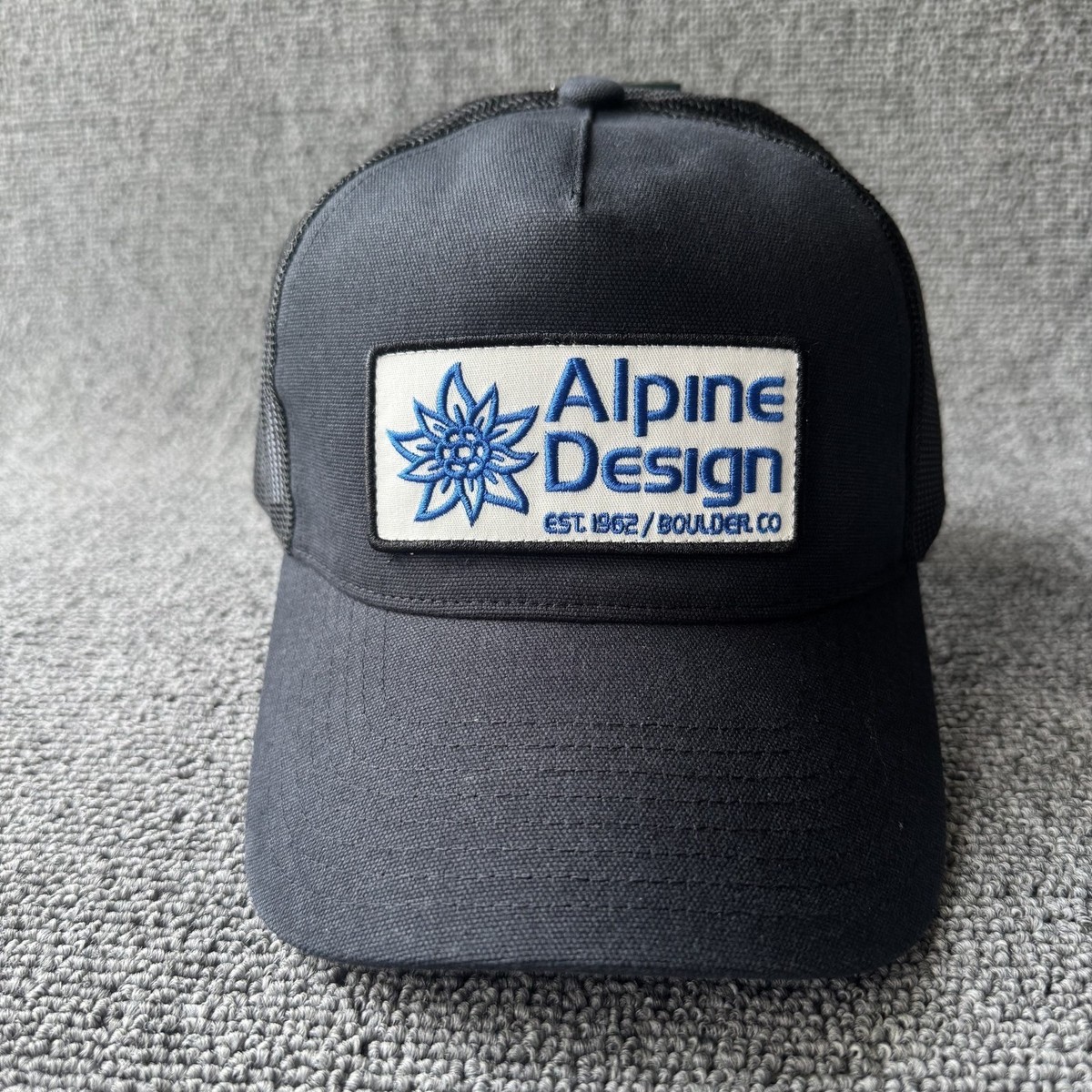 Alpine Design Outdoor Trucker Snapback Black Mesh Back Hat W0000