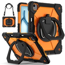 Rugged Stand Case For Apple iPad Air 13 2025/2024 13-inch Military Cover Lanyard