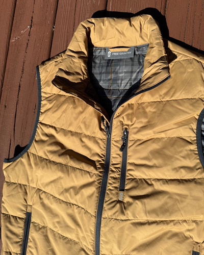 Free Country Free Cycle Lightweight Trail Creek Puffer Vest Tan New Mens Size M - Picture 3 of 4