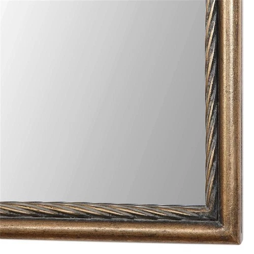 Uttermost Adelasia Metal Glass and MDF Wood Decorative Mirror in Antiqued Gold - Picture 4 of 6