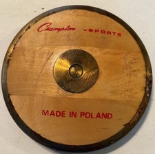 Track  Field vtg metal wood 7  throwing discus Champion Sports Made In Poland