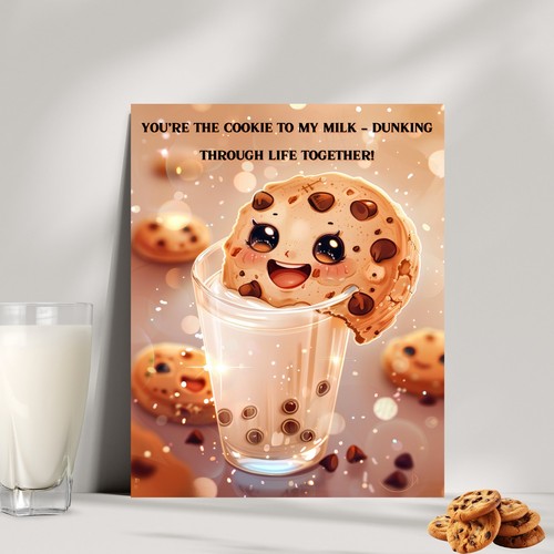 Metal Aluminum Sign 8"x10"- "You're the Cookie to My Milk" Cute Wall Art - Picture 1 of 7
